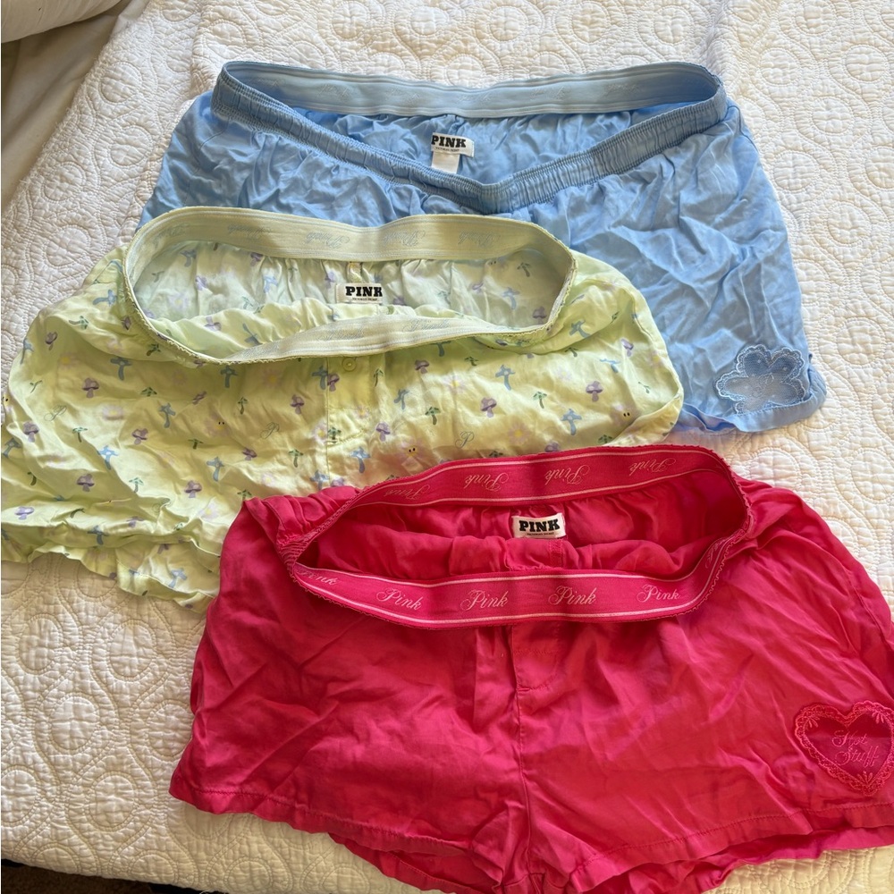 PINK Victoria's Secret Colorful Shorts Trio
